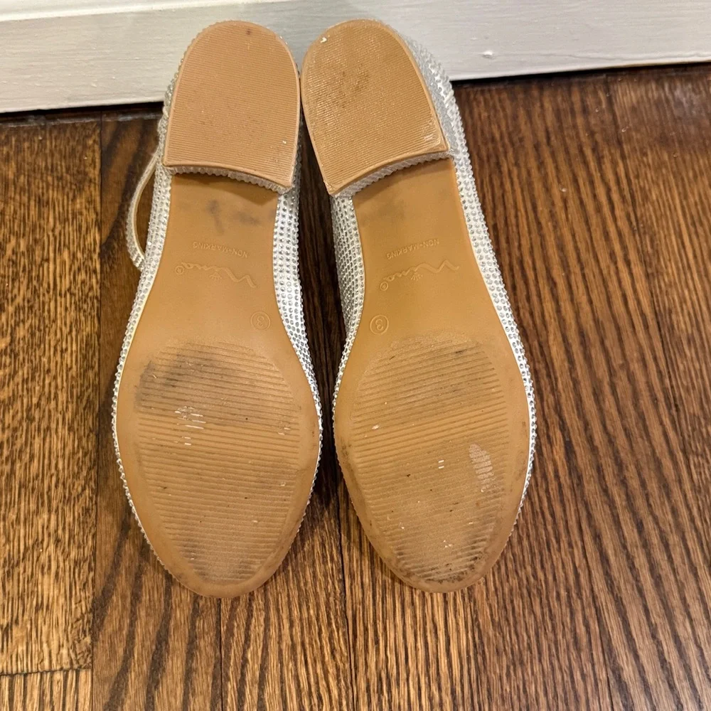 Nina Elegant White Block Heel Women's Shoes Size 3